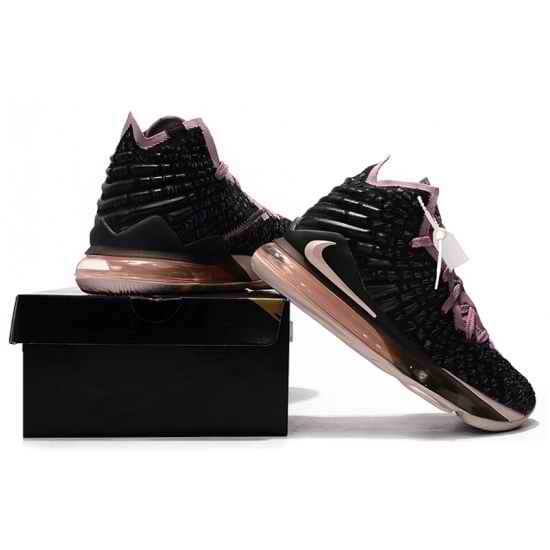 Lebron James XVII High Cut Men Shoes Black Gray Pink-2
